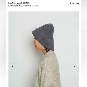 LAUREN MANOOGIAN Knit Wool & Alpaca Cloche Hat Steel